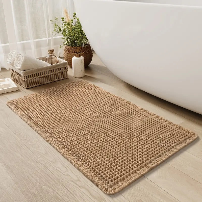 Textured Waffle Bath Mat